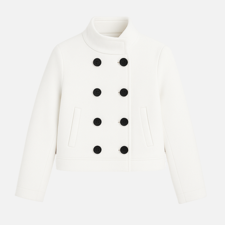 Abrigo de Guisante en Contraste de Nieve