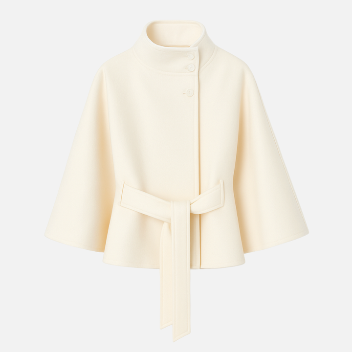 Capa Abrigo Con Cinturón Negra