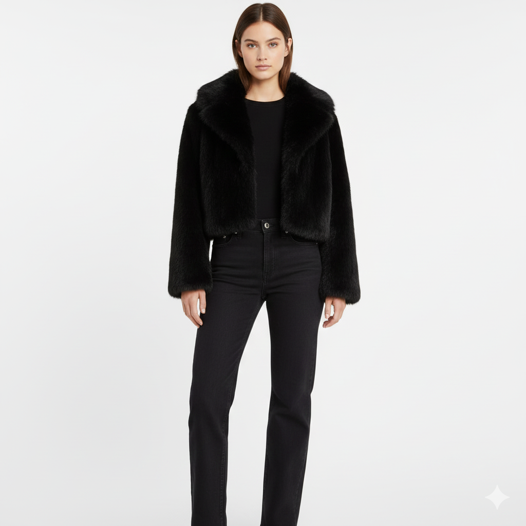 Abrigo de Piel Sintética Luxe Medianoche