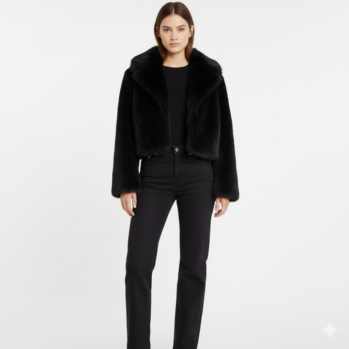 Abrigo de Piel Sintética Luxe Medianoche